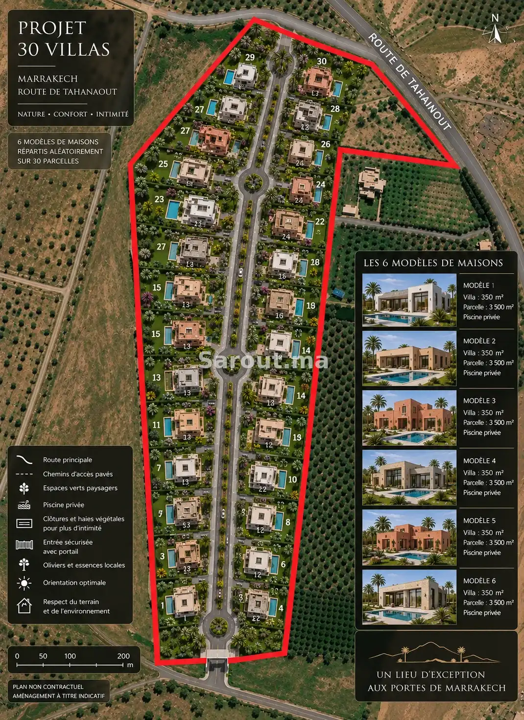 Projet touristique 30 villas 11hectares marrakech – Route de Tahanaout, Marrakech – 74 500 000 DH — photo 1